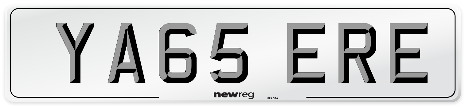YA65 ERE Number Plate from New Reg
